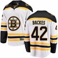Boston Bruins #42 David Backes Authentic White Away Fanatics Branded Breakaway NHL Jersey
