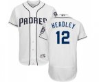 San Diego Padres #12 Chase Headley White Home Flex Base Authentic Collection Baseball Jersey