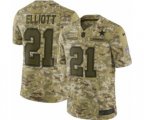 Dallas Cowboys #21 Ezekiel Elliott Limited Camo 2018 Salute to Service NFL Jersey