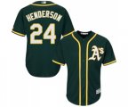 Oakland Athletics #24 Rickey Henderson Replica Green Alternate 1 Cool Base Baseball Jersey