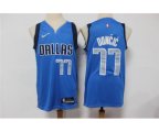 Dallas Mavericks #77 Luka Doncic 75th Anniversary Diamond Blue 2021 Stitched Jersey