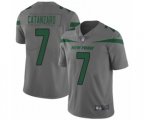 New York Jets #7 Chandler Catanzaro Limited Gray Inverted Legend Football Jersey