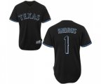 Texas Rangers #1 Elvis Andrus Replica Black Fashion MLB Jersey