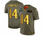 New York Jets #14 Sam Darnold Limited Olive Gold 2019 Salute to Service Football Jersey