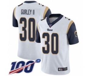 Los Angeles Rams #30 Todd Gurley White Vapor Untouchable Limited Player 100th Season Football Jersey