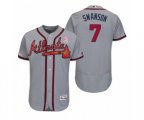 Dansby Swanson Atlanta Braves #7 Gray 2019 Mother's Day Flex Base Authentic Jersey