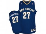 New Orleans Pelicans #27 Jordan Crawford Authentic Navy Blue Road NBA Jersey