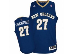 New Orleans Pelicans #27 Jordan Crawford Authentic Navy Blue Road NBA Jersey