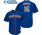 New York Mets #16 Dwight Gooden Replica Royal Blue Alternate Road Cool Base Baseball Jersey