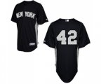 New York Yankees #42 Mariano Rivera Replica Black 2011 Road Cool Base BP Baseball Jersey