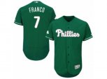 Philadelphia Phillies #7 Maikel Franco Green Celtic Flexbase Authentic Collection MLB Jersey