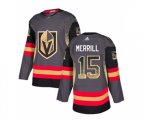 Vegas Golden Knights #15 Jon Merrill Authentic Black Drift Fashion NHL Jersey
