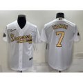 Atlanta Braves #7 Dansby Swanson White 2022 All Star Stitched Cool Base Nike Jersey