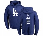 Los Angeles Dodgers #44 Rich Hill Royal Blue Backer Pullover Hoodie