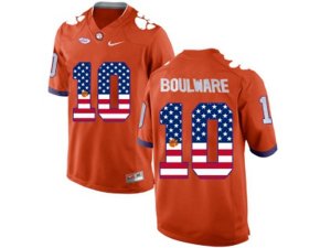 2016 US Flag Fashion Clemson Tigers Ben Boulware #10 College Football Limited Jersey - Orange