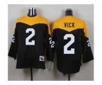 Pittsburgh Steelers #2 Michael Vick Black Yelllow Throwback Mens Stitched NFL Jersey
