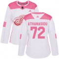Women's Detroit Red Wings #72 Andreas Athanasiou Authentic White Pink Fashion NHL Jersey