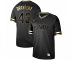 San Francisco Giants #43 Dave Dravecky Authentic Black Gold Fashion Baseball Jersey