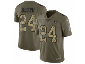 Houston Texans #24 Johnathan Joseph Limited Olive Camo 2017 Salute to Service NFL Jersey