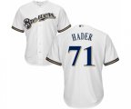 Milwaukee Brewers #71 Josh Hader Replica White Alternate Cool Base Baseball Jersey