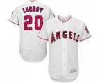 Los Angeles Angels of Anaheim #20 Jonathan Lucroy White Home Flex Base Authentic Collection Baseball Jersey