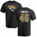 Jacksonville Jaguars #46 Carson Tinker Black Name & Number Logo T-Shirt