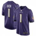 Baltimore Ravens #1 Patrick Queen Nike Purple 2020 NFL Draft First Round Pick Game Jersey