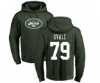 New York Jets #79 Brent Qvale Green Name & Number Logo Pullover Hoodie