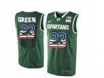 2016 US Flag Fashion Michigan State Spartans Draymond Green #23 College Basketball Authentic Jersey - Green
