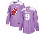 New Jersey Devils #9 Taylor Hall Purple Authentic Fights Cancer Stitched NHL Jersey