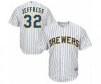 Milwaukee Brewers #32 Jeremy Jeffress Replica White Home Cool Base MLB Jersey