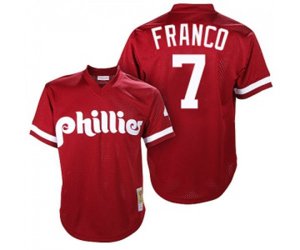 Philadelphia Phillies #7 Maikel Franco Replica Red Throwback Baseball Jersey