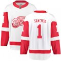 Detroit Red Wings #1 Terry Sawchuk Fanatics Branded White Away Breakaway NHL Jersey