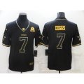 Dallas Cowboys #7 Trevon Diggs Nike Black Gold Throwback Limited Jersey