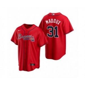 Atlanta Braves #31 Greg Maddux Nike Red 2020 Replica Alternate Jersey