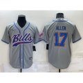 Buffalo Bills #17 Josh Allen Grey Stitched Cool Base Nike Baseball Jersey