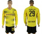 2017-18 Dortmund 29 SCHMELZER Home Long Sleeve Soccer Jersey