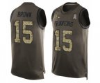 Baltimore Ravens #15 Marquise Brown Limited Green Salute to Service Tank Top Football Jersey