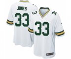 Green Bay Packers #33 Aaron Jones Game White Football Jersey