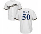 Milwaukee Brewers Ray Black Replica White Home Cool Base Baseball Player Jersey