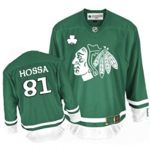Chicago Blackhawks #81 Marian Hossa Premier Green St Patty\'s Day NHL Jersey