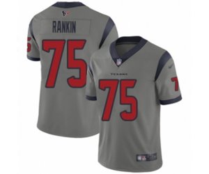 Houston Texans #75 Martinas Rankin Limited Gray Inverted Legend Football Jersey