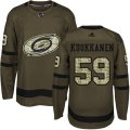 Carolina Hurricanes #59 Janne Kuokkanen Premier Green Salute to Service NHL Jersey