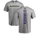 Baltimore Ravens #65 Nico Siragusa Ash Backer T-Shirt
