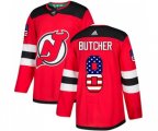 New Jersey Devils #8 Will Butcher Authentic Red USA Flag Fashion Hockey Jersey