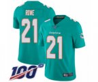 Miami Dolphins #21 Eric Rowe Aqua Green Team Color Vapor Untouchable Limited Player 100th Season Football Jersey