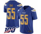Los Angeles Chargers #55 Junior Seau Limited Electric Blue Rush Vapor Untouchable 100th Season Football Jersey