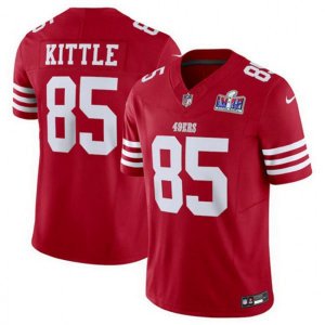San Francisco 49ers 85 George Kittle Red 2023 F U S E Vapor Untouchable Limited Stitched Football 2024 Super Bowl LVIII Jersey