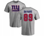 New York Giants #89 Mark Bavaro Ash Name & Number Logo T-Shirt