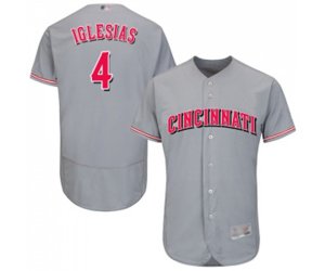 Cincinnati Reds #4 Jose Iglesias Grey Road Flex Base Authentic Collection Baseball Jersey